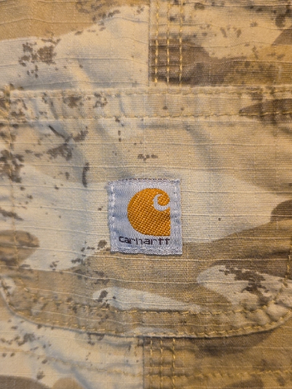 Carhartt Kids' Camouflage Short Overalls in Tan and Brown - Picture 2 of 4
